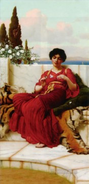 Mischief Neoclassicist lady John William Godward Oil Paintings